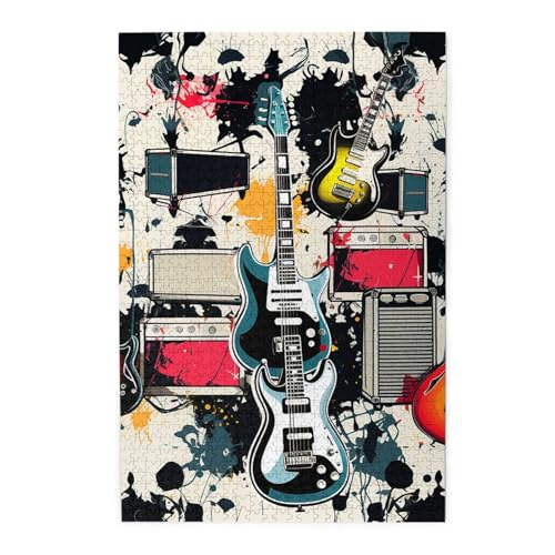 Puzzle 1000 Teile für Erwachsene, herausfordernde Puzzles für Spielabende, Holzpuzzle mit Rockmusik-Muster, personalisiertes Holzpuzzle für Familie, Größe Puzzle 1000 Teile für Erwachsene, herausfordernde Puzzles für Spielabende, Holzpuzzle mit Rockmusik-Muster, personalisiertes Holzpuzzle für Familie, Größe von NBCCDVSH