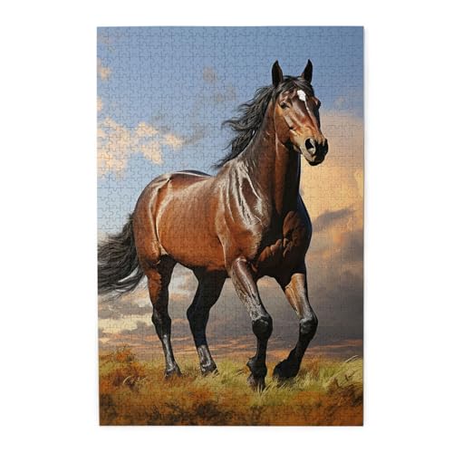 Puzzle 1000 Teile für Erwachsene, herausfordernde Puzzles für Spielabende, Wiesenpferd Holzpuzzle, Personalisierte Holzpuzzle für Familie, Größe Puzzle 1000 Teile für Erwachsene, herausfordernde Puzzles für Spielabende, Wiesenpferd Holzpuzzle, Personalisierte Holzpuzzle für Familie, Größe von NBCCDVSH