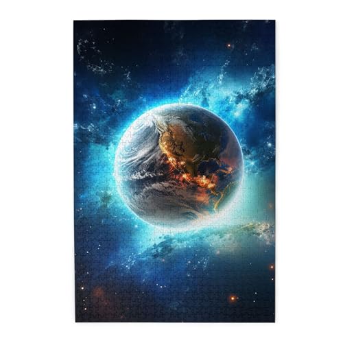 Puzzle 1000 Teile für Erwachsene, herausfordernde Puzzles für Spielabende, blaue Erde Holzpuzzle im Weltraum, personalisierte Holzpuzzle für Familie, Größe Puzzle 1000 Teile für Erwachsene, herausfordernde Puzzles für Spielabende, blaue Erde Holzpuzzle im Weltraum, personalisierte Holzpuzzle für Familie, Größe von NBCCDVSH