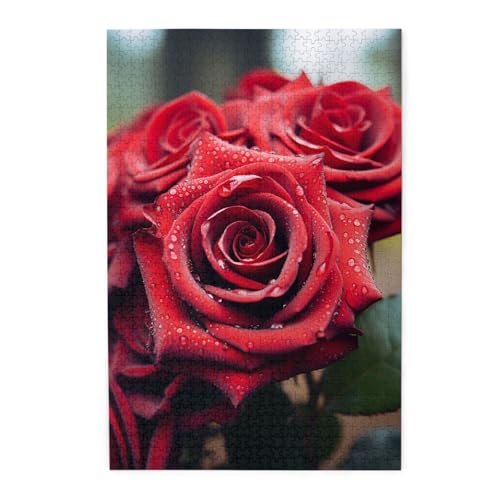 Puzzle 1000 Teile für Erwachsene, herausfordernde Puzzles für Spielabende, schöne rote Rosenholzpuzzle, personalisiertes Holzpuzzle für Familie, Größe Puzzle 1000 Teile für Erwachsene, herausfordernde Puzzles für Spielabende, schöne rote Rosenholzpuzzle, personalisiertes Holzpuzzle für Familie, Größe von NBCCDVSH