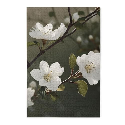 Puzzle 1000 Teile für Erwachsene, herausfordernde Puzzles für Spielabende, weiße Blumen, Frühlingsholzpuzzle, personalisiertes Holzpuzzle für Familie, Größe Puzzle 1000 Teile für Erwachsene, herausfordernde Puzzles für Spielabende, weiße Blumen, Frühlingsholzpuzzle, personalisiertes Holzpuzzle für Familie, Größe von NBCCDVSH