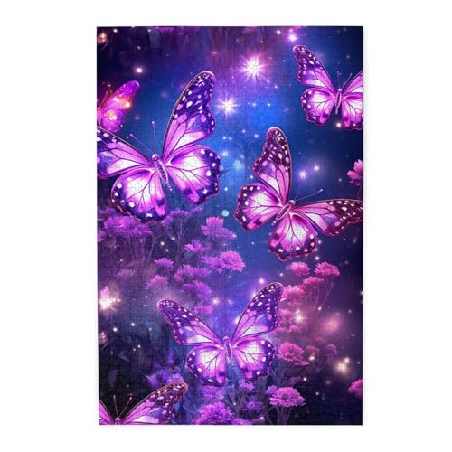 Puzzle 1000 Teile für Erwachsene, herausfordernde Puzzles für Spieleabende, lila Schmetterlingsdruck Holzpuzzle, personalisierte Holzpuzzle für Familie Puzzle 1000 Teile für Erwachsene, herausfordernde Puzzles für Spieleabende, lila Schmetterlingsdruck Holzpuzzle, personalisierte Holzpuzzle für Familie von NBCCDVSH