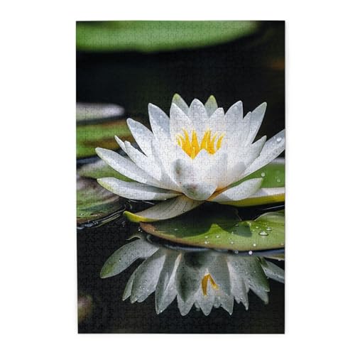 Puzzle 1000 Teile für Erwachsene, herausfordernde Puzzles für Spieleabende, weiße Wasserlilien-Holzpuzzle, personalisiertes Holzpuzzle für Familie, Größe Puzzle 1000 Teile für Erwachsene, herausfordernde Puzzles für Spieleabende, weiße Wasserlilien-Holzpuzzle, personalisiertes Holzpuzzle für Familie, Größe von NBCCDVSH
