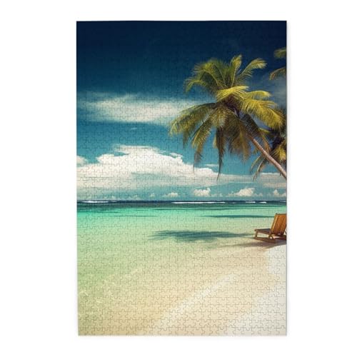 Puzzle für Erwachsene, 1000 Teile, herausforderndes Puzzle für Spielabende, tropische Feiertage, personalisiertes Holzpuzzle für Familie, fertige Größe, 19,7 x 29,5 cm Puzzle für Erwachsene, 1000 Teile, herausforderndes Puzzle für Spielabende, tropische Feiertage, personalisiertes Holzpuzzle für Familie, fertige Größe, 19,7 x 29,5 cm von NBCCDVSH