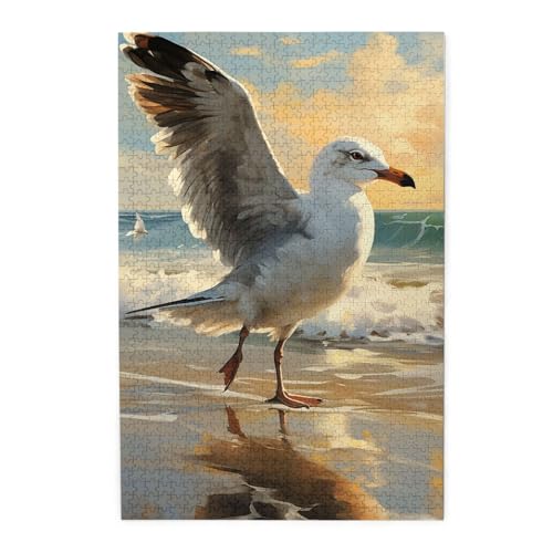 Puzzle für Erwachsene, 1000 Teile, herausforderndes Puzzle für Spieleabende, Gemälde einer Möwe, personalisiertes Holzpuzzle für Familie, fertige Größe, 19,7 x 29,5 cm Puzzle für Erwachsene, 1000 Teile, herausforderndes Puzzle für Spieleabende, Gemälde einer Möwe, personalisiertes Holzpuzzle für Familie, fertige Größe, 19,7 x 29,5 cm von NBCCDVSH