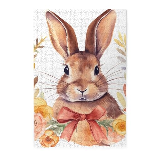 Puzzle für Erwachsene, 1000 Teile, herausforderndes Puzzle für Spieleabende, Kaninchen, Rosette, personalisierbares Holzpuzzle für Familie, fertige Größe, 50 x 75 cm Puzzle für Erwachsene, 1000 Teile, herausforderndes Puzzle für Spieleabende, Kaninchen, Rosette, personalisierbares Holzpuzzle für Familie, fertige Größe, 50 x 75 cm von NBCCDVSH