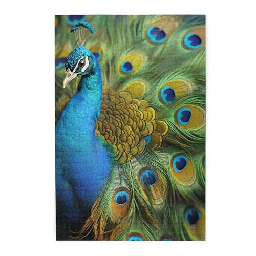 Puzzle für Erwachsene, 1000 Teile, herausforderndes Puzzle für Spieleabende, Pfauen, Holzfedern, personalisierte Holzpuzzle für Familie, fertige Größe, 19,7 x Puzzle für Erwachsene, 1000 Teile, herausforderndes Puzzle für Spieleabende, Pfauen, Holzfedern, personalisierte Holzpuzzle für Familie, fertige Größe, 19,7 x von NBCCDVSH