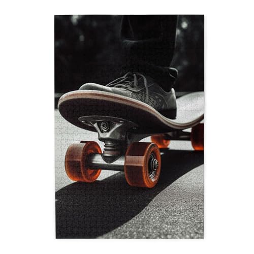 Puzzle für Erwachsene, 1000 Teile, herausforderndes Puzzle für Spieleabende, Skateboard-Räder, personalisiertes Holzpuzzle für Familie, fertige Größe, 50,8 x 75,9 cm Puzzle für Erwachsene, 1000 Teile, herausforderndes Puzzle für Spieleabende, Skateboard-Räder, personalisiertes Holzpuzzle für Familie, fertige Größe, 50,8 x 75,9 cm von NBCCDVSH