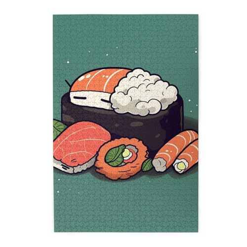 Puzzle für Erwachsene, 1000 Teile, herausforderndes Puzzle für Spieleabende, Sushi, personalisierte Holzpuzzle für Familie, fertige Größe, 50,8 x 75 cm Puzzle für Erwachsene, 1000 Teile, herausforderndes Puzzle für Spieleabende, Sushi, personalisierte Holzpuzzle für Familie, fertige Größe, 50,8 x 75 cm von NBCCDVSH