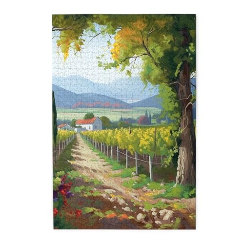 Puzzle für Erwachsene, 1000 Teile, herausforderndes Puzzle für Spieleabende, Weinberge, personalisierte Holzpuzzle für Familie, fertige Größe, 50,8 x 75,9 cm Puzzle für Erwachsene, 1000 Teile, herausforderndes Puzzle für Spieleabende, Weinberge, personalisierte Holzpuzzle für Familie, fertige Größe, 50,8 x 75,9 cm von NBCCDVSH
