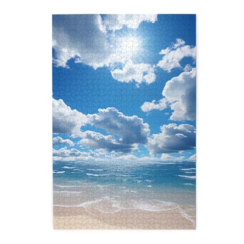 Puzzle für Erwachsene, 1000 Teile, herausforderndes Puzzle für Spieleabende, blaues Holzpuzzle, personalisiertes Familienpuzzle, fertige Größe, 19,7 x 29,5 cm Puzzle für Erwachsene, 1000 Teile, herausforderndes Puzzle für Spieleabende, blaues Holzpuzzle, personalisiertes Familienpuzzle, fertige Größe, 19,7 x 29,5 cm von NBCCDVSH