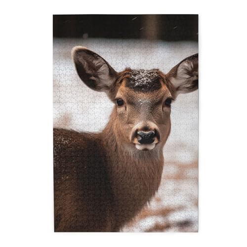 Puzzle für Erwachsene, 1000 Teile, herausforderndes Puzzle für Spieleabende, wilde Tiere, Hirsche, personalisierte Holzpuzzle für Familie, fertige Größe, 19,7 x 29,5 cm Puzzle für Erwachsene, 1000 Teile, herausforderndes Puzzle für Spieleabende, wilde Tiere, Hirsche, personalisierte Holzpuzzle für Familie, fertige Größe, 19,7 x 29,5 cm von NBCCDVSH