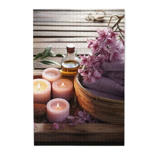 Puzzle für Erwachsene, 1000 Teile, herausforderndes Puzzlespiel für Spielabende, Aromatherapie, Spa, personalisierte Holzpuzzle für Familie, fertige Größe, 50 x 75 cm Puzzle für Erwachsene, 1000 Teile, herausforderndes Puzzlespiel für Spielabende, Aromatherapie, Spa, personalisierte Holzpuzzle für Familie, fertige Größe, 50 x 75 cm von NBCCDVSH