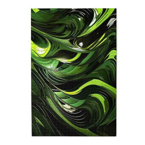 Puzzle für Erwachsene, 1000 Teile, herausforderndes Puzzlespiel für Spielabende, abstraktes Holzpuzzle der grünen Schlange, personalisierte Holzpuzzle für Familie, Größe Puzzle für Erwachsene, 1000 Teile, herausforderndes Puzzlespiel für Spielabende, abstraktes Holzpuzzle der grünen Schlange, personalisierte Holzpuzzle für Familie, Größe von NBCCDVSH