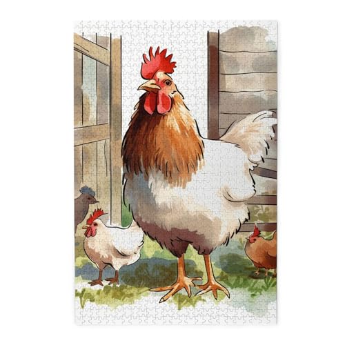 Puzzle für Erwachsene, 1000 Teile, herausforderndes Puzzlespiel für Spieleabende, Bauernhoftiere, personalisierte Holzpuzzle für Familie, fertige Größe, 50 x 75 cm Puzzle für Erwachsene, 1000 Teile, herausforderndes Puzzlespiel für Spieleabende, Bauernhoftiere, personalisierte Holzpuzzle für Familie, fertige Größe, 50 x 75 cm von NBCCDVSH