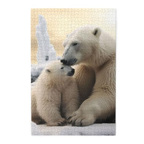 Puzzle für Erwachsene, 1000 Teile, herausforderndes Puzzlespiel für Spieleabende, Eisbär, personalisierte Holzpuzzle für Familie, fertige Größe, 50 x 75 cm Puzzle für Erwachsene, 1000 Teile, herausforderndes Puzzlespiel für Spieleabende, Eisbär, personalisierte Holzpuzzle für Familie, fertige Größe, 50 x 75 cm von NBCCDVSH