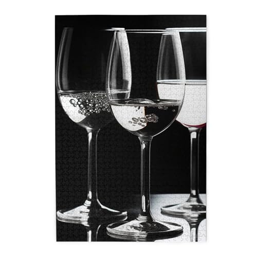 Puzzle für Erwachsene, 1000 Teile, herausforderndes Puzzlespiel für Spieleabende, Weingläser, personalisierte Holzpuzzle für Familie, fertige Größe, 50 x 75 cm Puzzle für Erwachsene, 1000 Teile, herausforderndes Puzzlespiel für Spieleabende, Weingläser, personalisierte Holzpuzzle für Familie, fertige Größe, 50 x 75 cm von NBCCDVSH
