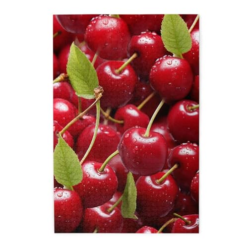 Puzzle für Erwachsene, 1000 Teile, herausforderndes Puzzlespiel für Spieleabende, rote Kirschen, personalisiertes Holzpuzzle für Familie, fertige Größe, 50 x 75 cm Puzzle für Erwachsene, 1000 Teile, herausforderndes Puzzlespiel für Spieleabende, rote Kirschen, personalisiertes Holzpuzzle für Familie, fertige Größe, 50 x 75 cm von NBCCDVSH