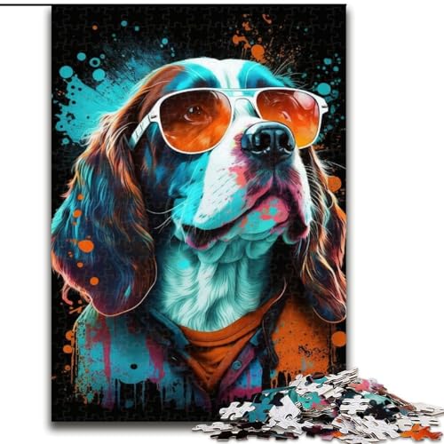 1000-teiliges Puzzle, Kunst, Bunte Hunde, aus Holz, perfekt als Geburtstags-, Weihnachts, 50x75cm, für Geburtstag, Urlaub, Weihnachten, Halloween 1000-teiliges Puzzle, Kunst, Bunte Hunde, aus Holz, perfekt als Geburtstags-, Weihnachts, 50x75cm, für Geburtstag, Urlaub, Weihnachten, Halloween von NBDSOYEWO