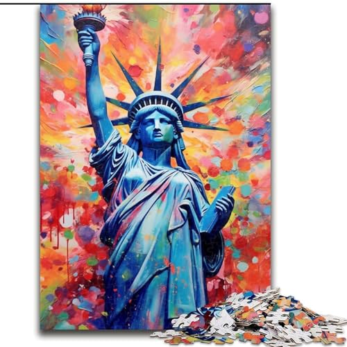 1000-teiliges Puzzle, farbenfrohes Gemälde der Freiheitsstatue, aus Holz, perfekt als Geburtstags-, Weihnachts, 50x75cm, für Geburtstag, Urlaub, Weihnachten, Halloween 1000-teiliges Puzzle, farbenfrohes Gemälde der Freiheitsstatue, aus Holz, perfekt als Geburtstags-, Weihnachts, 50x75cm, für Geburtstag, Urlaub, Weihnachten, Halloween von NBDSOYEWO