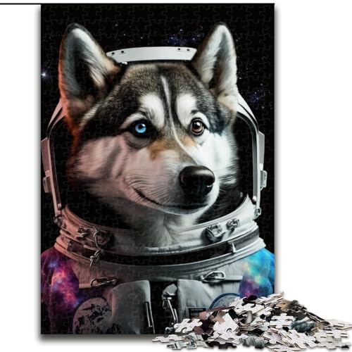 1000-teiliges Puzzle Astronaut Husky aus Holz, perfekt als Geburtstags-, Weihnachts, 50x75cm, für Geburtstag, Feiertag, Weihnachten, Halloween 1000-teiliges Puzzle Astronaut Husky aus Holz, perfekt als Geburtstags-, Weihnachts, 50x75cm, für Geburtstag, Feiertag, Weihnachten, Halloween von NBDSOYEWO