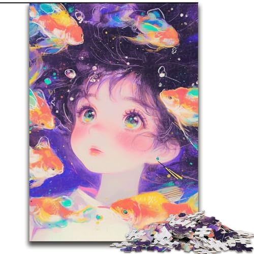 1000-teiliges Puzzle Goldfischjunge, für Kinder ab 14 Jahren, geeignet für Paare, Spaß bei Aktivitäten zu Hause, Geburtstagsgeschenk, Reisegeschenk (Größe 26x38cm) von NBDSOYEWO