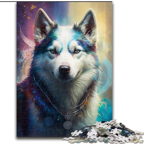 1000-teiliges Puzzle Husky-Hund aus Holz, perfekt als Geburtstags-, Weihnachts, 50x75cm, für Geburtstag, Feiertag, Weihnachten, Halloween 1000-teiliges Puzzle Husky-Hund aus Holz, perfekt als Geburtstags-, Weihnachts, 50x75cm, für Geburtstag, Feiertag, Weihnachten, Halloween von NBDSOYEWO