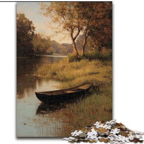 1000-teiliges Puzzle Kleines Boot auf dem Meer, für Kinder ab 14 Jahren, geeignet für Paare, Spaß bei Aktivitäten zu Hause, Geburtstagsgeschenk, Reisegeschenk (Größe 50x75cm) von NBDSOYEWO