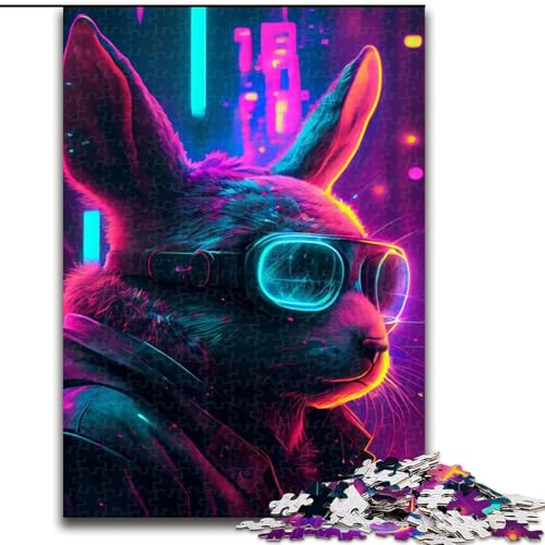 1000-teiliges Puzzle Punk Rabbit, für Kinder ab 14 Jahren, geeignet für Paare, Spaß bei Aktivitäten zu Hause, Geburtstagsgeschenk, Reisegeschenk (Größe 26x38cm) von NBDSOYEWO