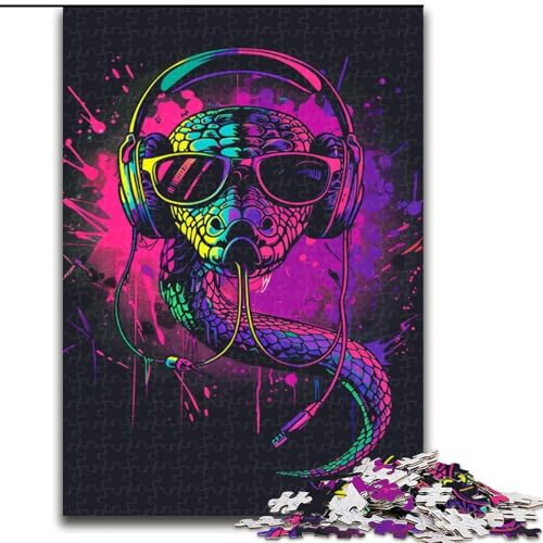 1000-teiliges Puzzle Schlange mit Sonnenbrille aus Holz, perfekt als Geburtstags-, Weihnachts, 50x75cm, für Geburtstag, Feiertag, Weihnachten, Halloween 1000-teiliges Puzzle Schlange mit Sonnenbrille aus Holz, perfekt als Geburtstags-, Weihnachts, 50x75cm, für Geburtstag, Feiertag, Weihnachten, Halloween von NBDSOYEWO