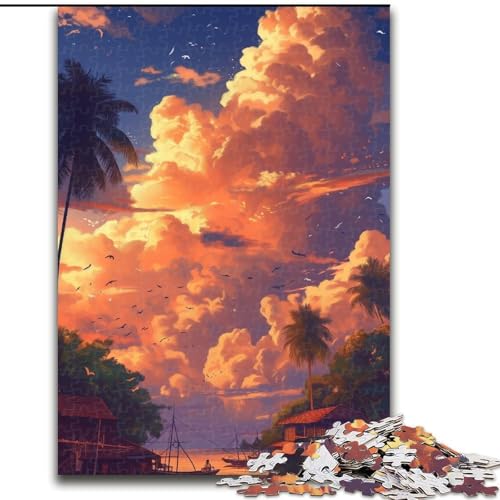 1000-teiliges Puzzle Sonnenuntergangswolken aus Holz, perfekt als Geburtstags-, Weihnachts, 50x75cm, für Geburtstag, Feiertag, Weihnachten, Halloween 1000-teiliges Puzzle Sonnenuntergangswolken aus Holz, perfekt als Geburtstags-, Weihnachts, 50x75cm, für Geburtstag, Feiertag, Weihnachten, Halloween von NBDSOYEWO
