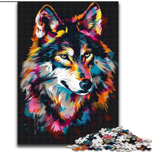 1000-teiliges Puzzle Wolf-Graffiti-Kunst aus Holz, perfekt als Geburtstags-, Weihnachts, 50x75cm, für Teenager und Familienspaß 1000-teiliges Puzzle Wolf-Graffiti-Kunst aus Holz, perfekt als Geburtstags-, Weihnachts, 50x75cm, für Teenager und Familienspaß von NBDSOYEWO