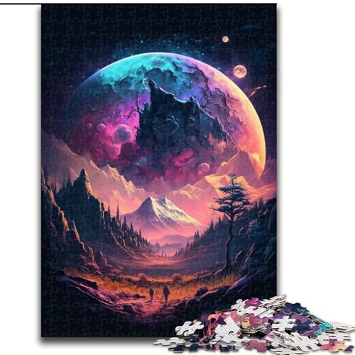 1000-teiliges Puzzle für Erwachsene, Außerirdischer Planet, aus Holz, einzigartige DIY-Geschenkidee zur Heimdekoration, 50x75cm, pädagogisches und unterhaltsames Indoor-Spiel zur Heimdekoration von NBDSOYEWO