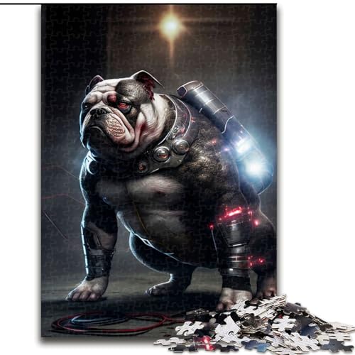 1000-teiliges Puzzle für Erwachsene, Bulldogge, Lernspiele, Heimdekoration, geeignet für die Schreibtischdekoration (Größe 50x75cm) von NBDSOYEWO
