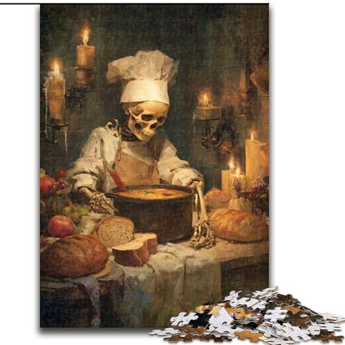 1000-teiliges Puzzle für Erwachsene, Geschenk, Chef-Skelett, Lernspiele, Heimdekoration, geeignet für die Schreibtischdekoration (Größe 26x38cm) von NBDSOYEWO