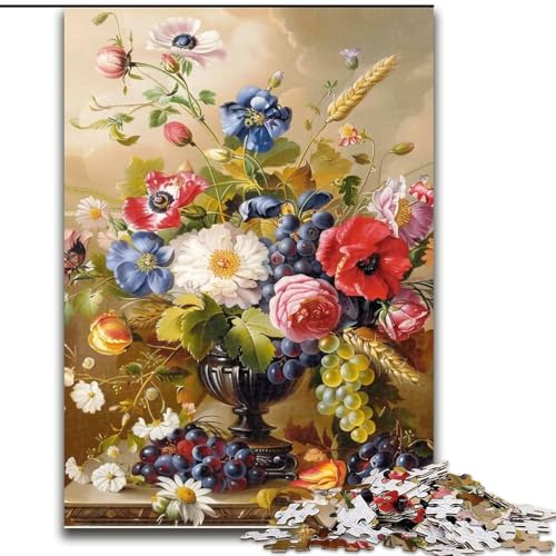 1000-teiliges Puzzle für Erwachsene, Geschenke, Blumenkunst, Familienspiel, Stressabbau, schwierige Herausforderung, EIN Kunstwerk für Kinder ab 14 Jahren (Größe 26x38cm) von NBDSOYEWO