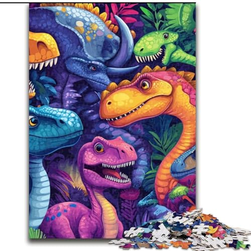 1000-teiliges Puzzle für Erwachsene, Geschenke, Dinosaurier, Lernspiele, Heimdekoration, geeignet für die Schreibtischdekoration (Größe 26x38cm) von NBDSOYEWO