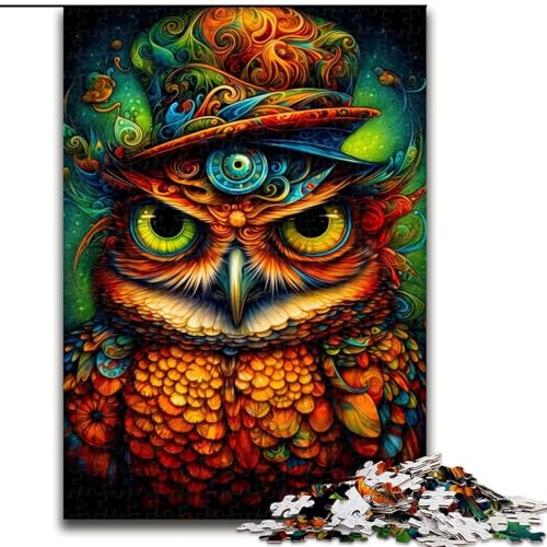 1000-teiliges Puzzle für Erwachsene, Geschenke, Fantasy-Eule, Familienspiel, Stressabbau, schwierige Herausforderung, EIN Kunstwerk für Kinder ab 14 Jahren (Größe 26x38cm) von NBDSOYEWO