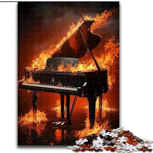 1000-teiliges Puzzle für Erwachsene, Geschenke, Flammenklavier, Elefantenspielzeug, intellektuelles Spiel, Geburtstagsgeschenk, Geschenke, Wandkunst für Kinder ab 14 Jahren (Größe 26x38cm) von NBDSOYEWO