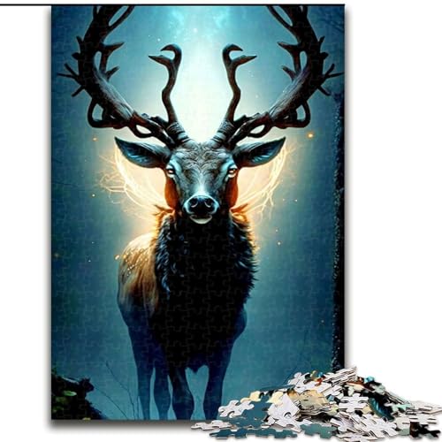 1000-teiliges Puzzle für Erwachsene, Geschenke, Hirsch, Lernspiele, Heimdekoration, geeignet für die Schreibtischdekoration (Größe 50x75cm) von NBDSOYEWO