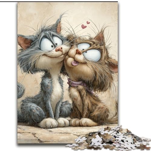 1000-teiliges Puzzle für Erwachsene, Geschenke, Katze, Elefantenspielzeug, intellektuelles Spiel, Geburtstagsgeschenk, Geschenke, Wandkunst für Kinder ab 14 Jahren (Größe 50x75cm) von NBDSOYEWO