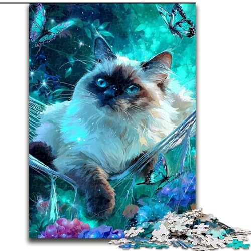 1000-teiliges Puzzle für Erwachsene, Geschenke, Katze und Schmetterling, Elefantenspielzeug, intellektuelles Spiel, Geburtstagsgeschenk, Geschenke, Wandkunst für Kinder ab 14 Jahren (Größe 26x38cm) 1000-teiliges Puzzle für Erwachsene, Geschenke, Katze und Schmetterling, Elefantenspielzeug, intellektuelles Spiel, Geburtstagsgeschenk, Geschenke, Wandkunst für Kinder ab 14 Jahren (Größe 26x38cm) von NBDSOYEWO