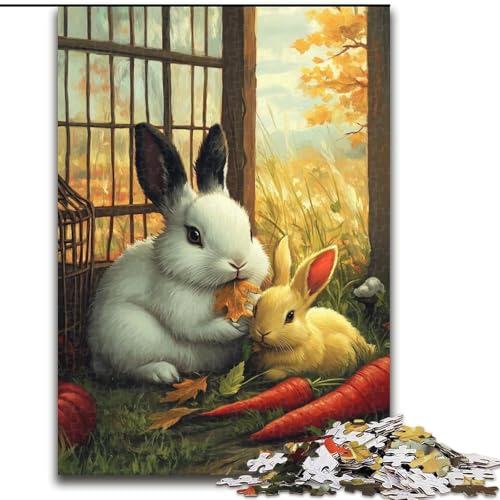 1000-teiliges Puzzle für Erwachsene, Geschenke, Tierkaninchen, Elefantenspielzeug, intellektuelles Spiel, Geburtstagsgeschenk, Geschenke, Wandkunst für Kinder ab 14 Jahren (Größe 26x38cm) von NBDSOYEWO