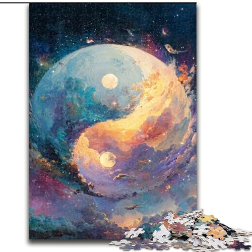 1000-teiliges Puzzle für Erwachsene, Geschenke, Yin und Yang, Elefantenspielzeug, intellektuelles Spiel, Geburtstagsgeschenk, Geschenke, Wandkunst für Kinder ab 14 Jahren (Größe 26x38cm) von NBDSOYEWO