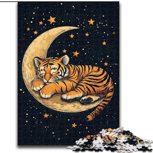 1000-teiliges Puzzle für Erwachsene, Geschenke, schlafender Tiger, Elefantenspielzeug, intellektuelles Spiel, Geburtstagsgeschenk, Geschenke, Wandkunst für Kinder ab 14 Jahren (Größe 26x38cm) von NBDSOYEWO