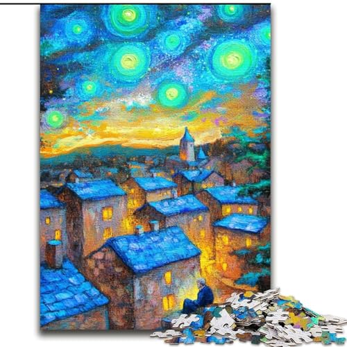 1000-teiliges Puzzle für Erwachsene, Haus unter dem Nachthimmel, anspruchsvolles Denkspiel für Teenager, Spaß für den Familienspielabend, 50x75cm 1000-teiliges Puzzle für Erwachsene, Haus unter dem Nachthimmel, anspruchsvolles Denkspiel für Teenager, Spaß für den Familienspielabend, 50x75cm von NBDSOYEWO
