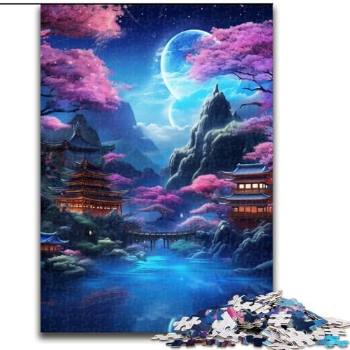 1000-teiliges Puzzle für Erwachsene, Landschaft im japanischen Stil, aus Holz, hochschwieriges Denkspiel für Teenager, 50x75cm, für Heimdekoration, Gehirntraining 1000-teiliges Puzzle für Erwachsene, Landschaft im japanischen Stil, aus Holz, hochschwieriges Denkspiel für Teenager, 50x75cm, für Heimdekoration, Gehirntraining von NBDSOYEWO