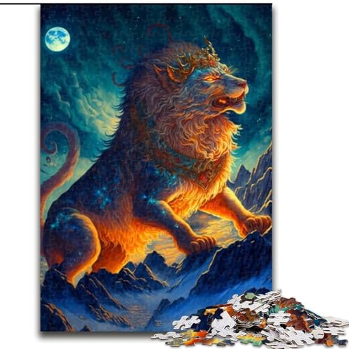 1000-teiliges Puzzle für Erwachsene, Löwe, aus Holz, einzigartige DIY-Geschenkidee zur Heimdekoration, 50x75cm, pädagogisches und unterhaltsames Indoor-Spiel zur Heimdekoration 1000-teiliges Puzzle für Erwachsene, Löwe, aus Holz, einzigartige DIY-Geschenkidee zur Heimdekoration, 50x75cm, pädagogisches und unterhaltsames Indoor-Spiel zur Heimdekoration von NBDSOYEWO
