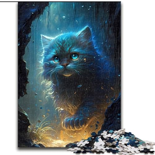 1000-teiliges Puzzle für Erwachsene, Märchenland der Perserkatze, Familienspiel zum Stressabbau, schwierige Herausforderung, EIN Kunstwerk für Kinder ab 14 Jahren (Größe 26x38cm) von NBDSOYEWO