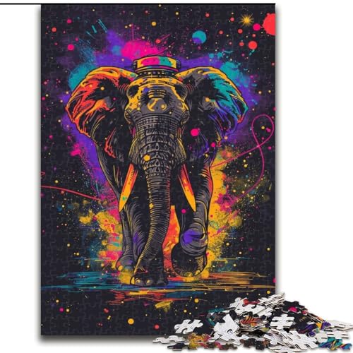 1000-teiliges Puzzle für Erwachsene, Neon-Astronauten-Elefant, aus Holz, lustige Aktivität für zu Hause, 50x75cm, Denksportspiel für Teenager, Familienspieleabend 1000-teiliges Puzzle für Erwachsene, Neon-Astronauten-Elefant, aus Holz, lustige Aktivität für zu Hause, 50x75cm, Denksportspiel für Teenager, Familienspieleabend von NBDSOYEWO
